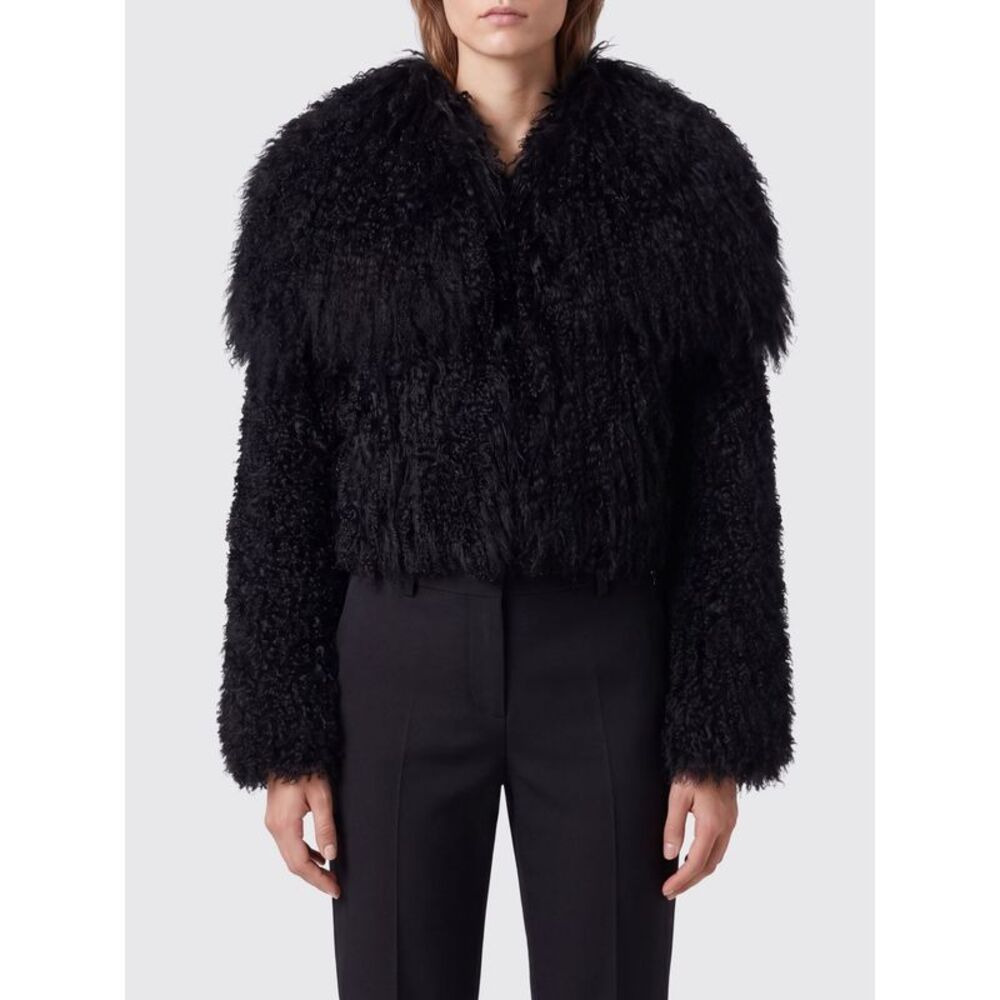 The Attico Women Short Faux Fur Coat The Attico With Shawl Collar